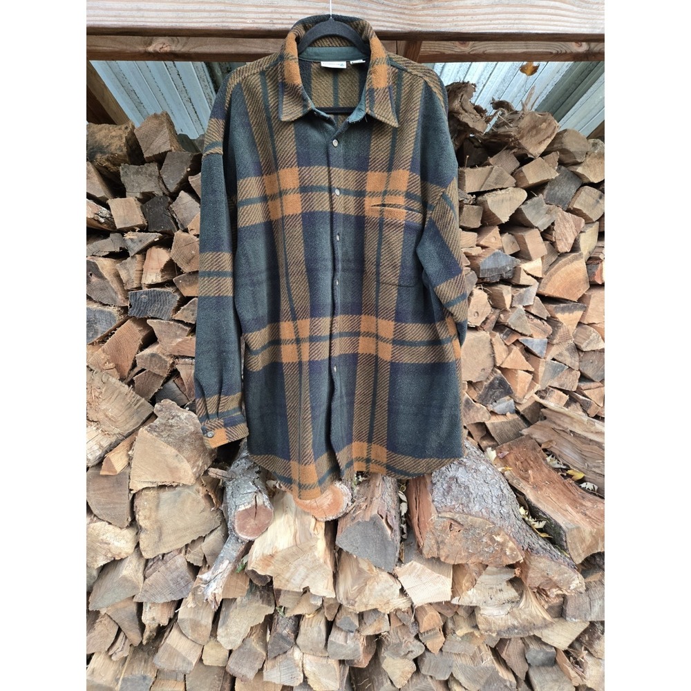 Vintage Fieldmaster Plaid Flannel Button Down Outdoor Shirt Men's Size XL